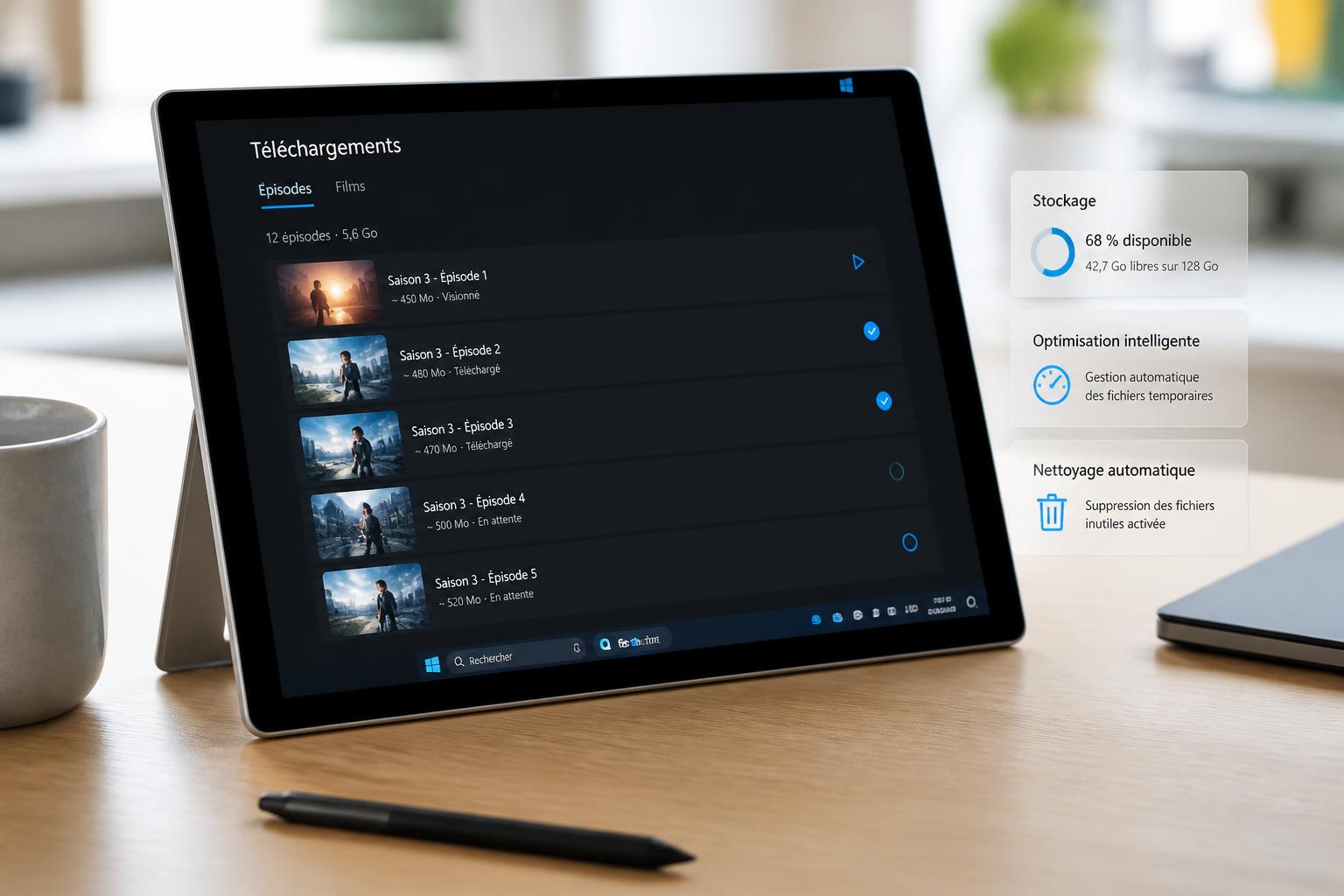 apprenez à gérer efficacement les téléchargements d'épisodes sur votre tablette windows pour les regarder hors-ligne sans saturer la mémoire de votre appareil.